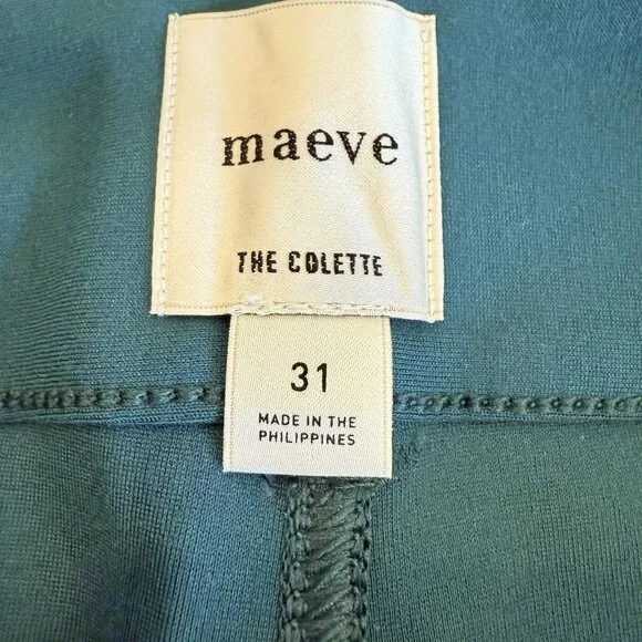 Anthropologie Maeve Colette Crop Wide Leg PONTE Pants Womens 31 Dark Green NWT